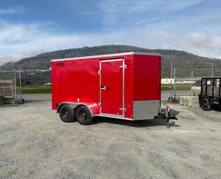 Thumbnail Photo of 2027 Royal Cargo 6x12 V Nose Cargo / Enclosed Trailer Ramp Door Red Tandem Axle 7700lb GVW (GSR)