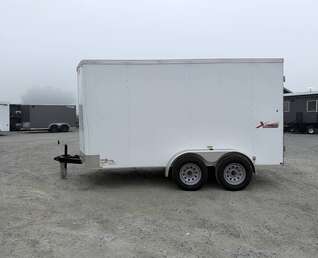 Thumbnail Photo of Pre Owned Used 2021 Mirage Cargo Enclosed V Nose Trailer 6x12 White w/ Barn Doors 7000lb GVW