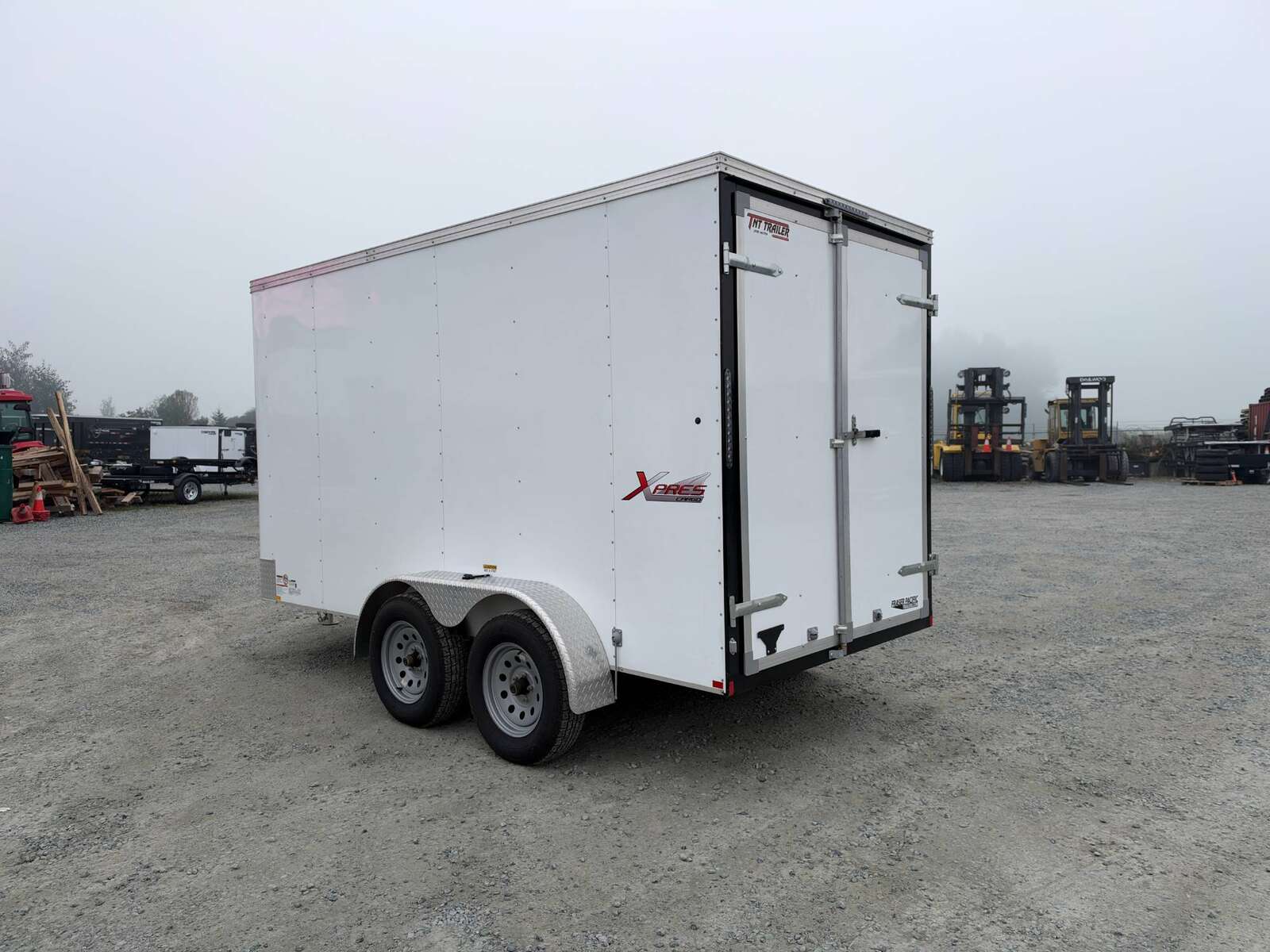 Photo of Pre Owned Used 2021 Mirage Cargo Enclosed V Nose Trailer 6x12 White w/ Barn Doors 7000lb GVW