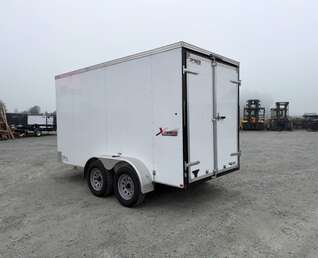 Thumbnail Photo of Pre Owned Used 2021 Mirage Cargo Enclosed V Nose Trailer 6x12 White w/ Barn Doors 7000lb GVW