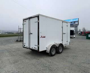 Thumbnail Photo of Pre Owned Used 2021 Mirage Cargo Enclosed V Nose Trailer 6x12 White w/ Barn Doors 7000lb GVW