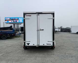 Thumbnail Photo of Pre Owned Used 2021 Mirage Cargo Enclosed V Nose Trailer 6x12 White w/ Barn Doors 7000lb GVW