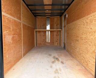 Thumbnail Photo of Pre Owned Used 2021 Mirage Cargo Enclosed V Nose Trailer 6x12 White w/ Barn Doors 7000lb GVW