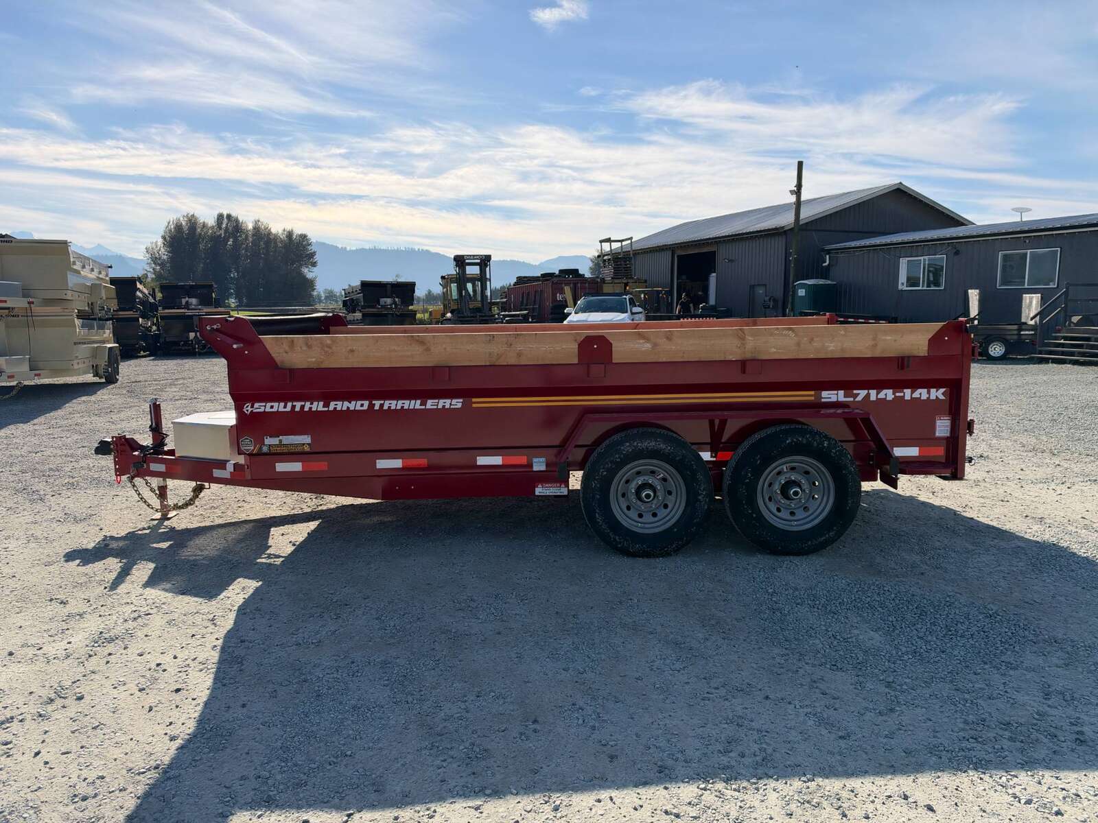 Photo of 2027 Southland 7x14 Dump Trailer 15,400lbs GVW with Tarp And Ramps RED (SL714-14K)
