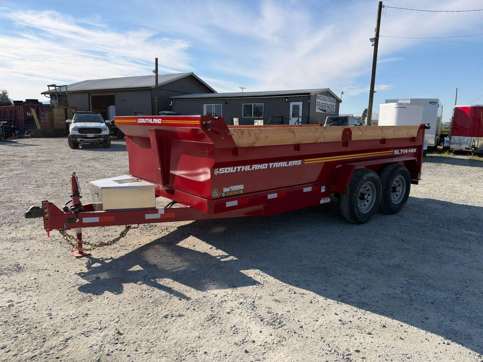 Photo of 2027 Southland 7x14 Dump Trailer 15,400lbs GVW with Tarp And Ramps RED (SL714-14K)