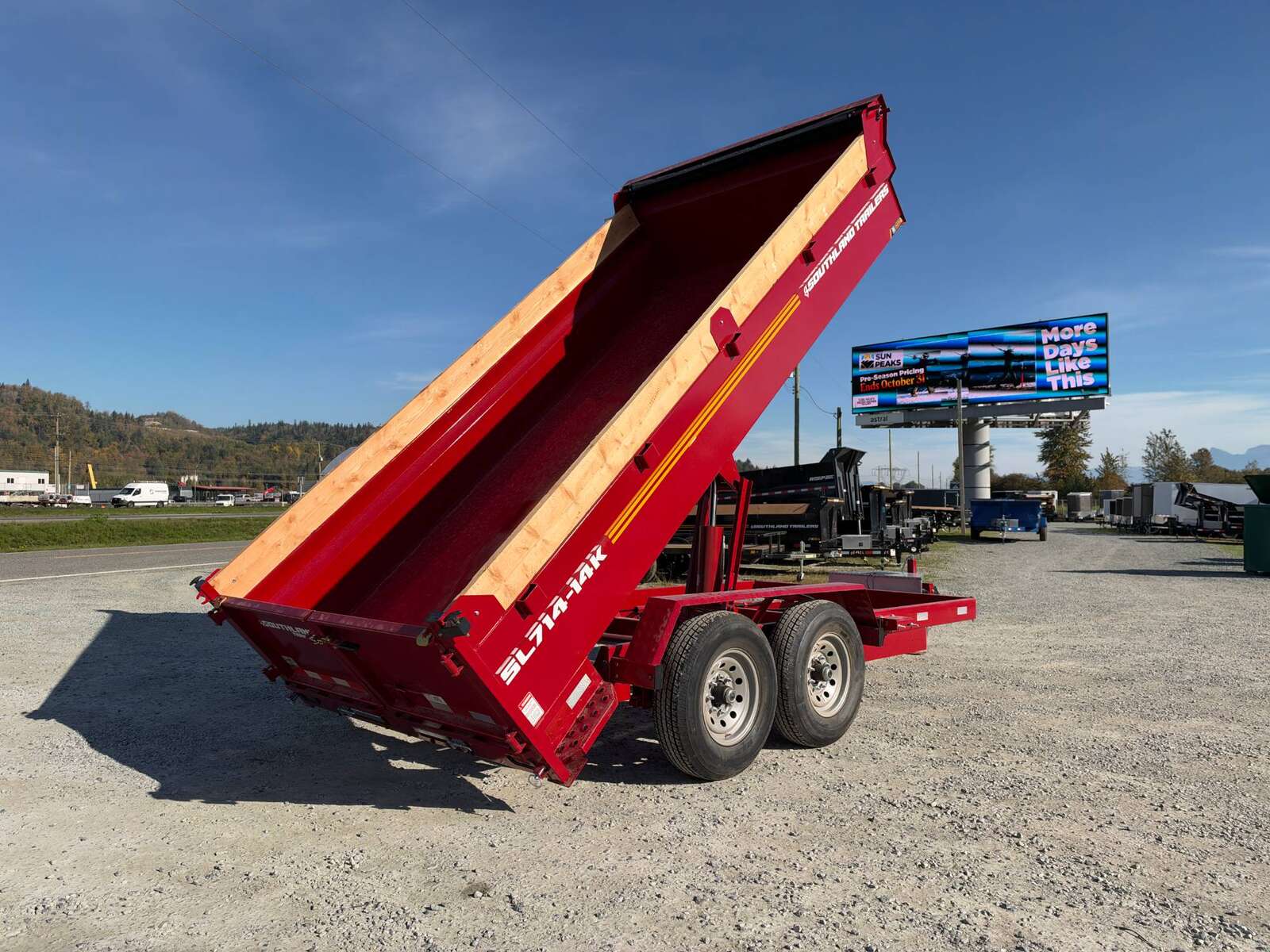 Photo of 2027 Southland 7x14 Dump Trailer 15,400lbs GVW with Tarp And Ramps RED (SL714-14K)