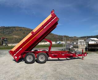 Thumbnail Photo of 2027 Southland 7x14 Dump Trailer 15,400lbs GVW with Tarp And Ramps RED (SL714-14K)