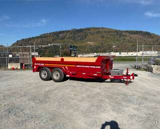 Thumbnail Photo of 2027 Southland 7x14 Dump Trailer 15,400lbs GVW with Tarp And Ramps RED (SL714-14K)
