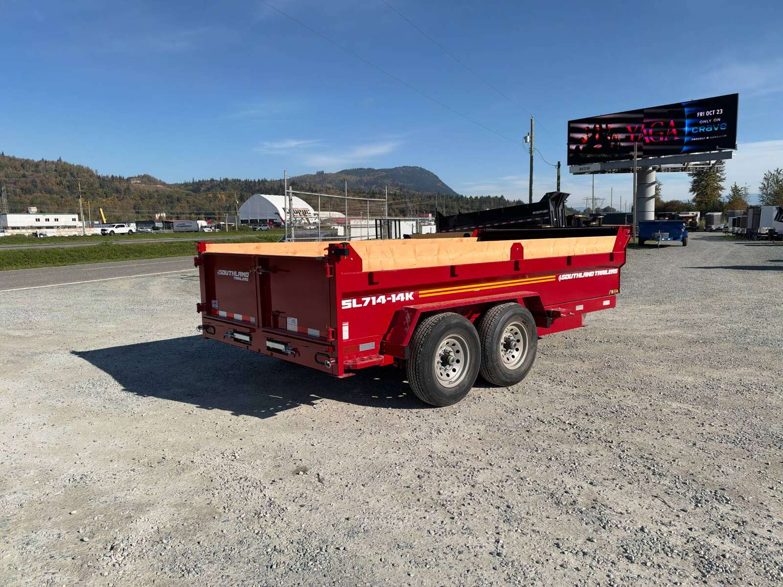 Photo of 2027 Southland 7x14 Dump Trailer 15,400lbs GVW with Tarp And Ramps RED (SL714-14K)