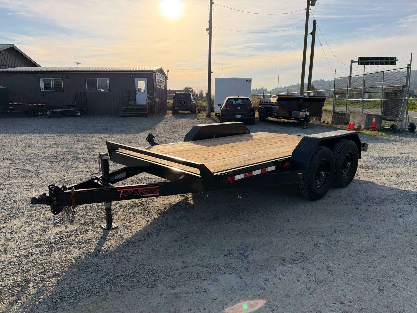 Photo of Pre Owned Used Mirage 7x14 Flat Deck Equipment Trailer 14,000lb GVW w/ Slide Out Ramps