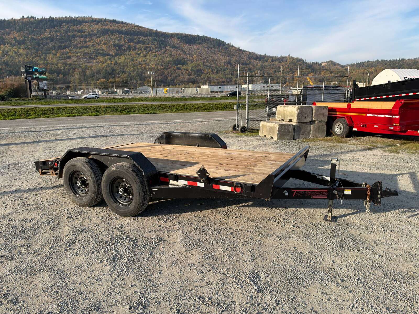 Photo of Pre Owned Used Mirage 7x14 Flat Deck Equipment Trailer 14,000lb GVW w/ Slide Out Ramps