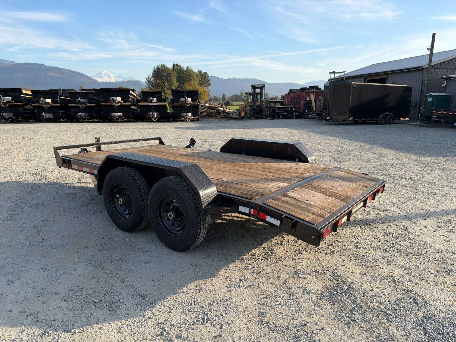 Photo of Pre Owned Used Mirage 7x14 Flat Deck Equipment Trailer 14,000lb GVW w/ Slide Out Ramps