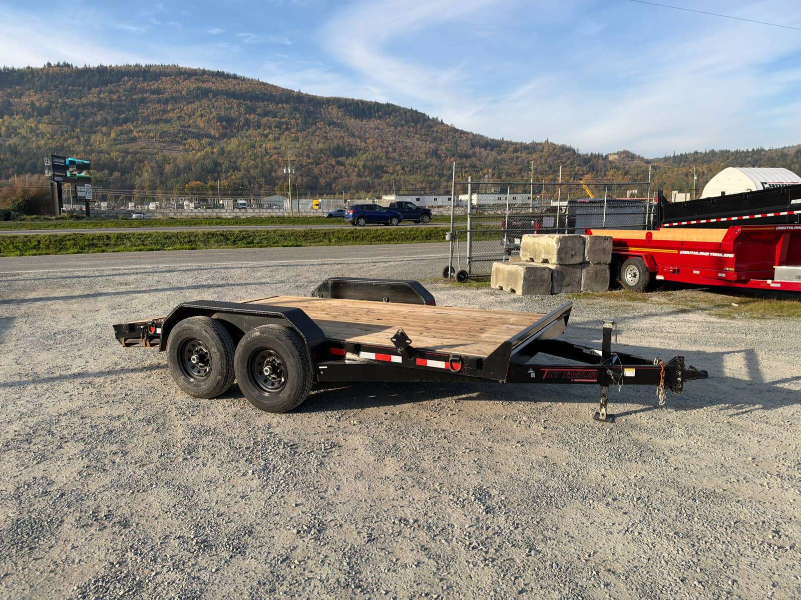 Photo of Pre Owned Used Mirage 7x14 Flat Deck Equipment Trailer 14,000lb GVW w/ Slide Out Ramps