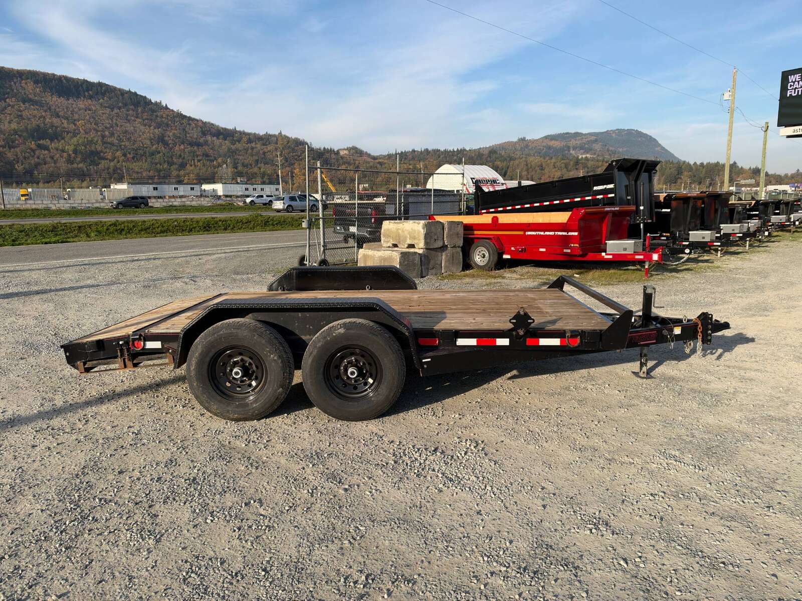 Photo of Pre Owned Used Mirage 7x14 Flat Deck Equipment Trailer 14,000lb GVW w/ Slide Out Ramps