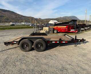 Thumbnail Photo of Pre Owned Used Mirage 7x14 Flat Deck Equipment Trailer 14,000lb GVW w/ Slide Out Ramps