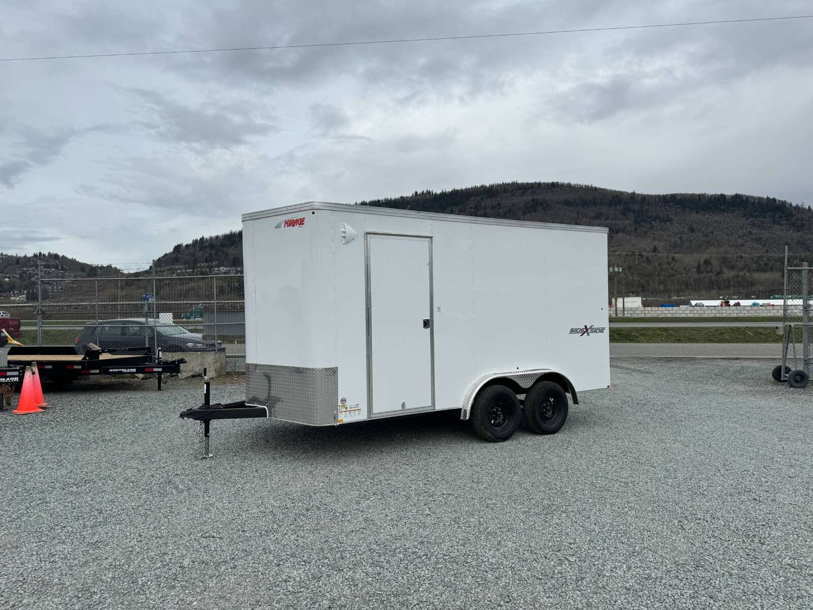 Photo of 2024 TNT 7.5x14 Extra Height Side x Side Package Cargo / Enclosed Trailer Ramp Door White