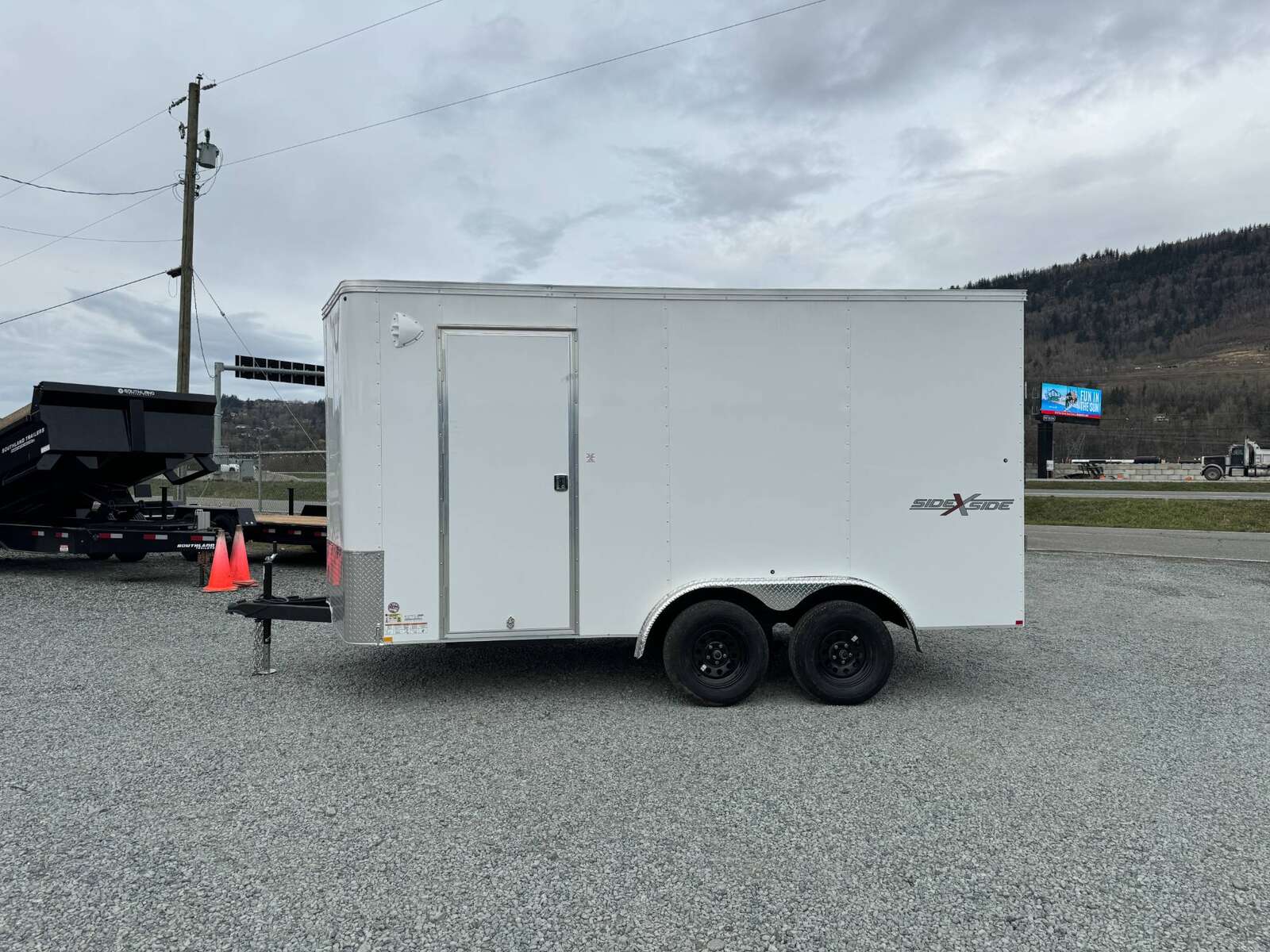 Photo of 2024 TNT 7.5x14 Extra Height Side x Side Package Cargo / Enclosed Trailer Ramp Door White