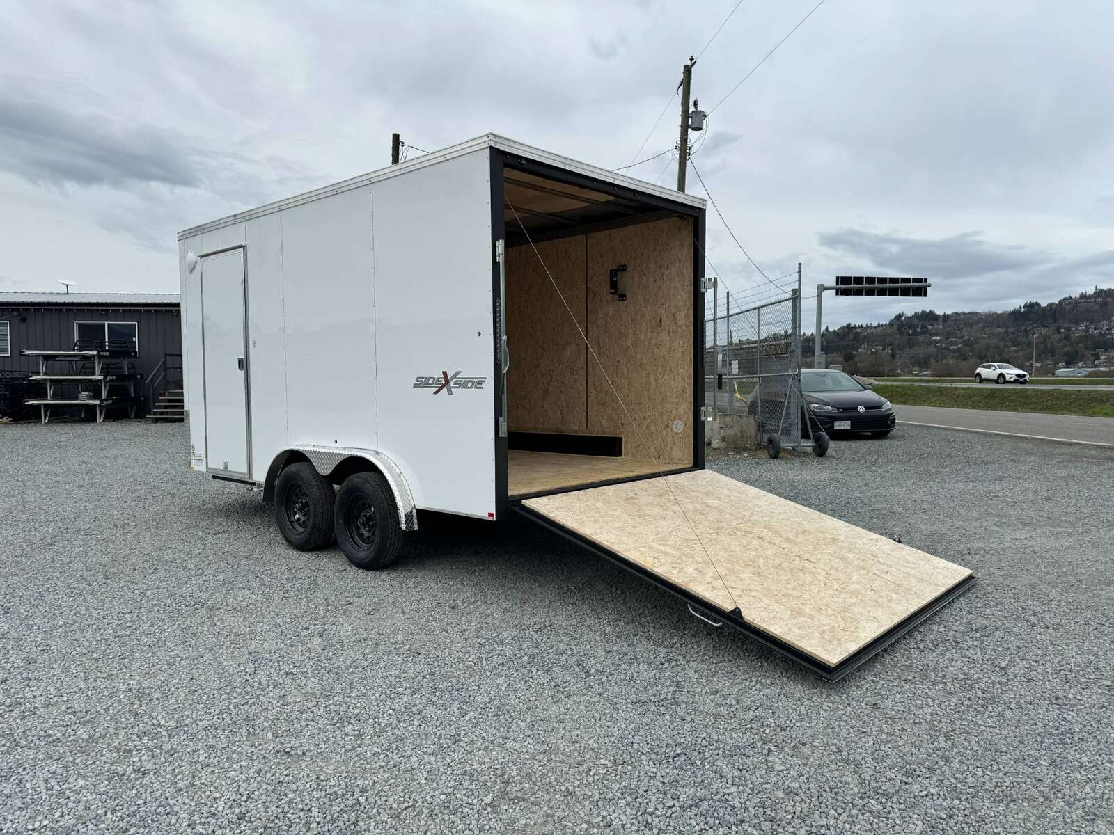 Photo of 2024 TNT 7.5x14 Extra Height Side x Side Package Cargo / Enclosed Trailer Ramp Door White