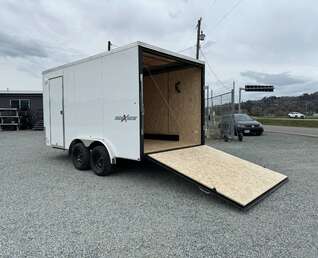 Thumbnail Photo of 2024 TNT 7.5x14 Extra Height Side x Side Package Cargo / Enclosed Trailer Ramp Door White