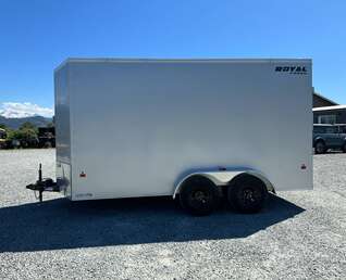 Thumbnail Photo of 2024 Royal Cargo 7X14 V Nose 7700LB GVW RAMP DOOR Enclosed Trailer Extra Tall SILVER