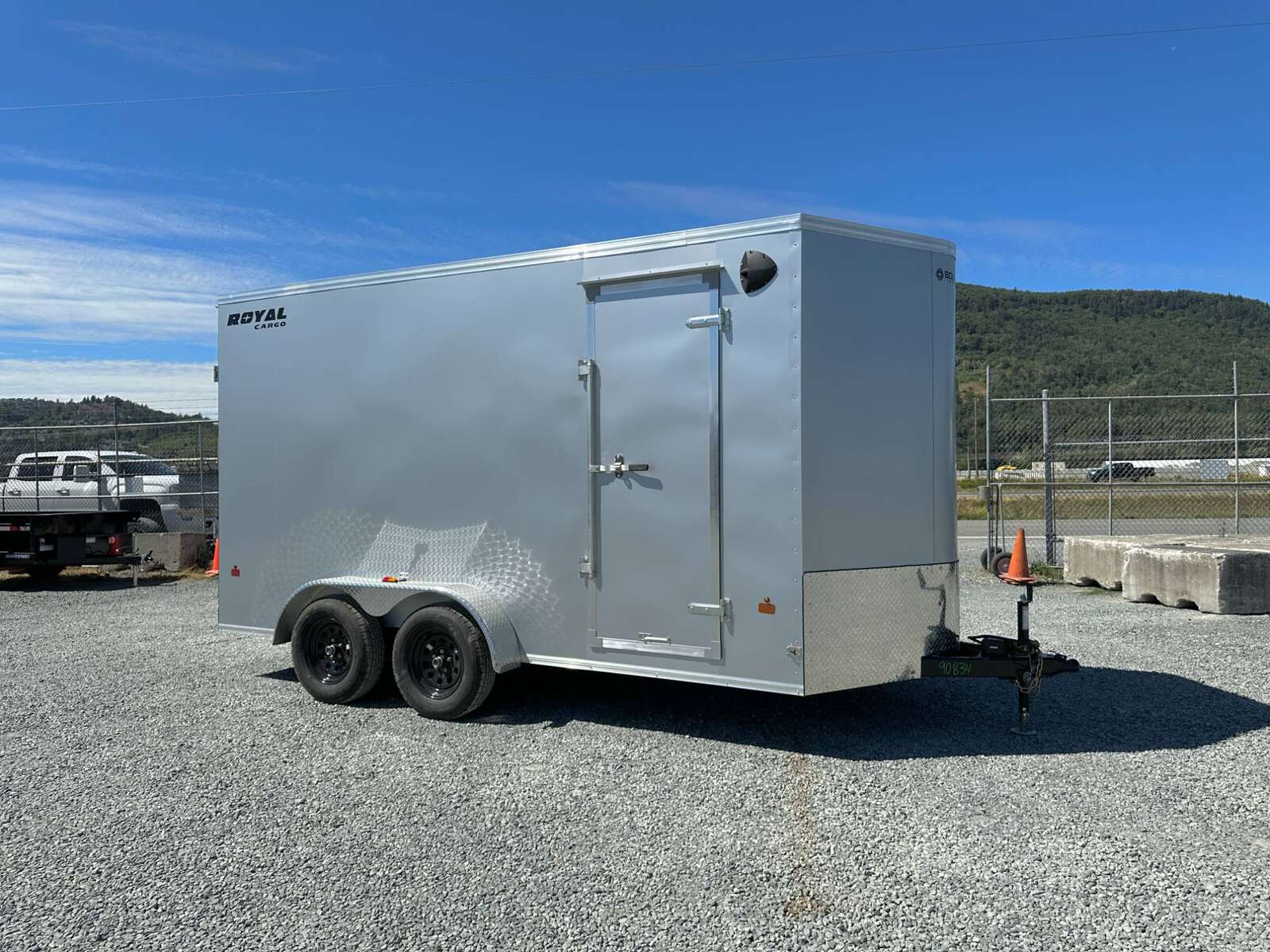 Photo of 2024 Royal Cargo 7X14 V Nose 7700LB GVW RAMP DOOR Enclosed Trailer Extra Tall SILVER