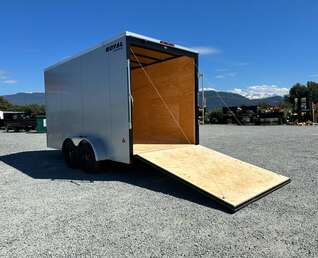 Thumbnail Photo of 2024 Royal Cargo 7X14 V Nose 7700LB GVW RAMP DOOR Enclosed Trailer Extra Tall SILVER