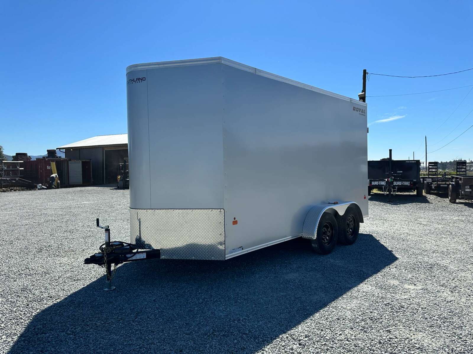 Photo of 2024 Royal Cargo 7X14 V Nose 7700LB GVW RAMP DOOR Enclosed Trailer Extra Tall SILVER