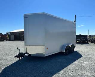 Thumbnail Photo of 2024 Royal Cargo 7X14 V Nose 7700LB GVW RAMP DOOR Enclosed Trailer Extra Tall SILVER