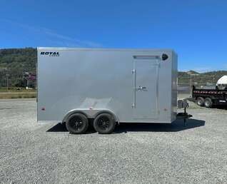 Thumbnail Photo of 2024 Royal Cargo 7X14 V Nose 7700LB GVW RAMP DOOR Enclosed Trailer Extra Tall SILVER