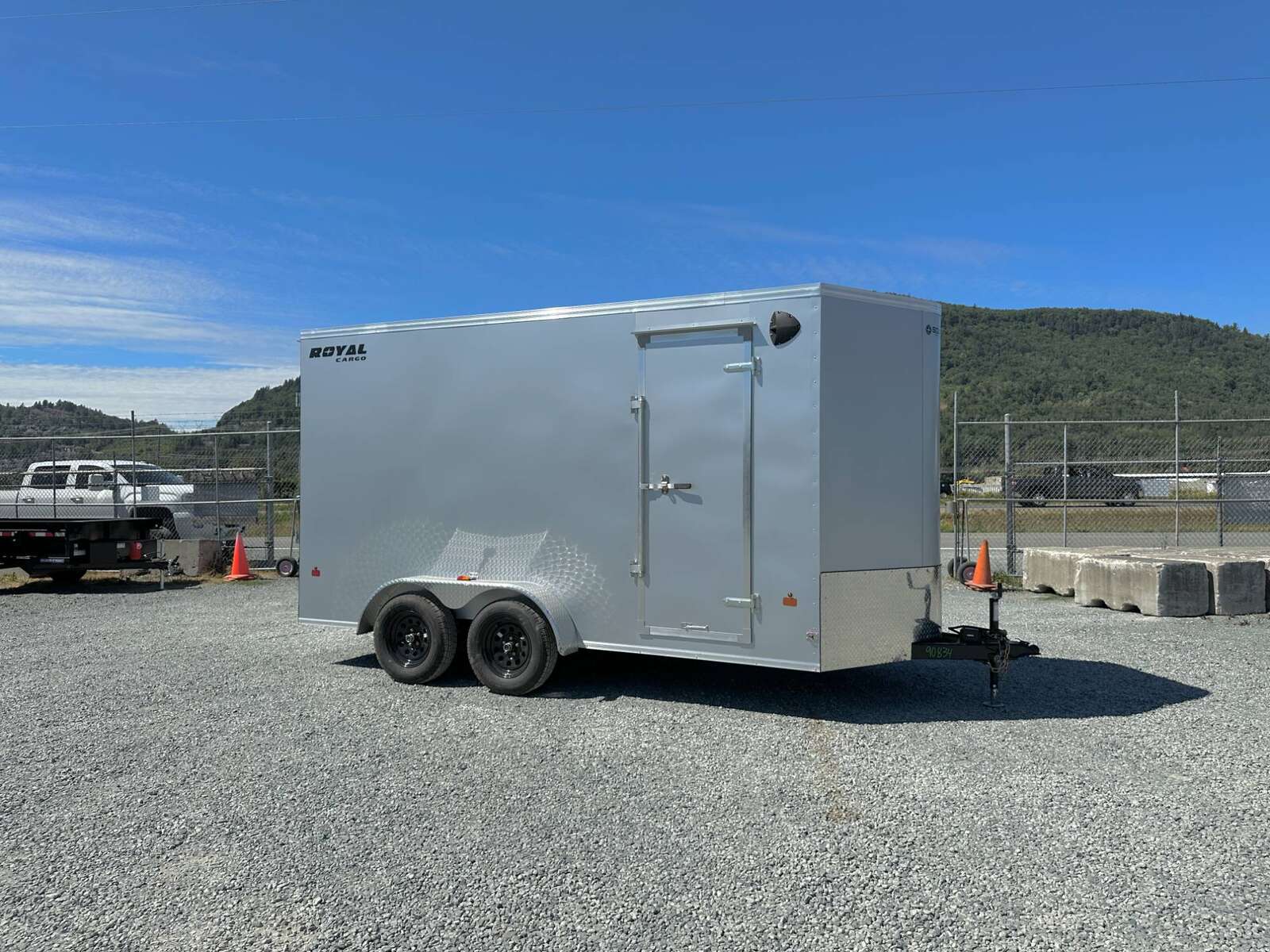 Photo of 2024 Royal Cargo 7X14 V Nose 7700LB GVW RAMP DOOR Enclosed Trailer Extra Tall SILVER