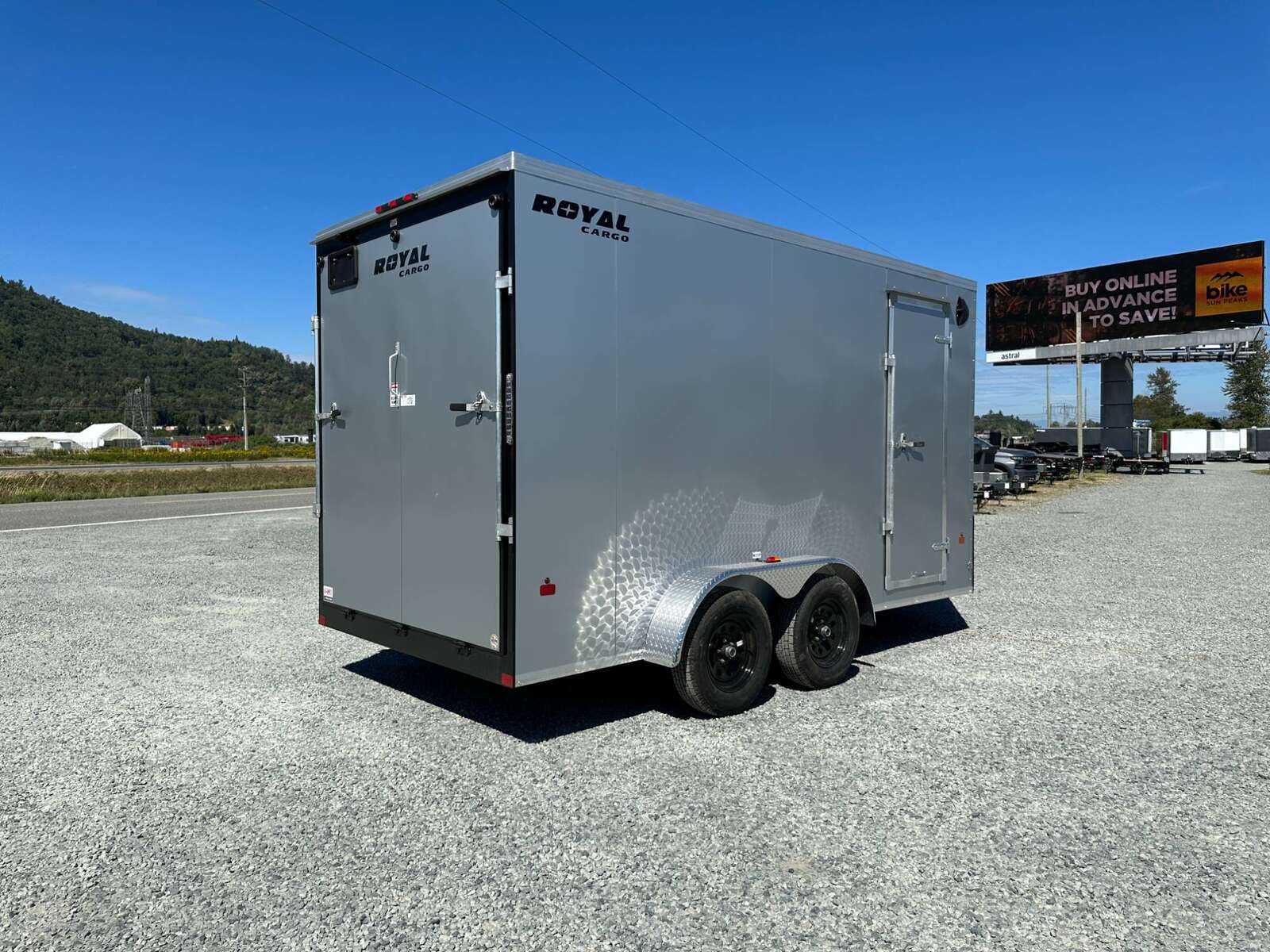 Photo of 2024 Royal Cargo 7X14 V Nose 7700LB GVW RAMP DOOR Enclosed Trailer Extra Tall SILVER