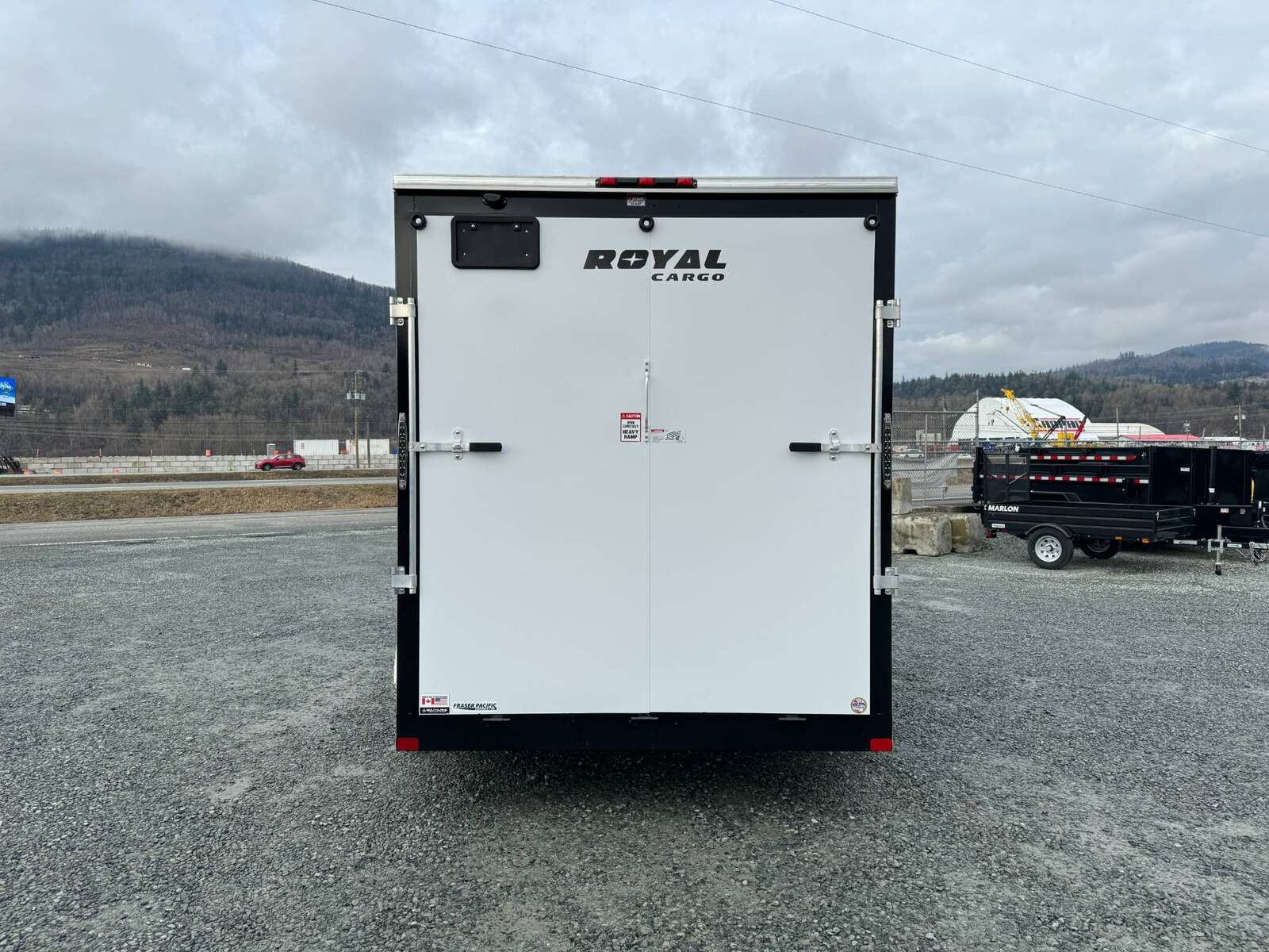 Photo of 2026 Royal 7x14 V Nose Cargo / Enclosed Trailer Extra Height Ramp Door White