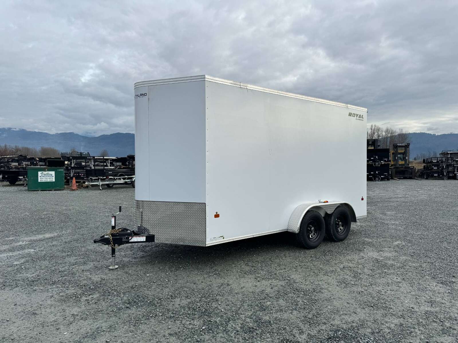 Photo of 2026 Royal 7x14 V Nose Cargo / Enclosed Trailer Extra Height Ramp Door White