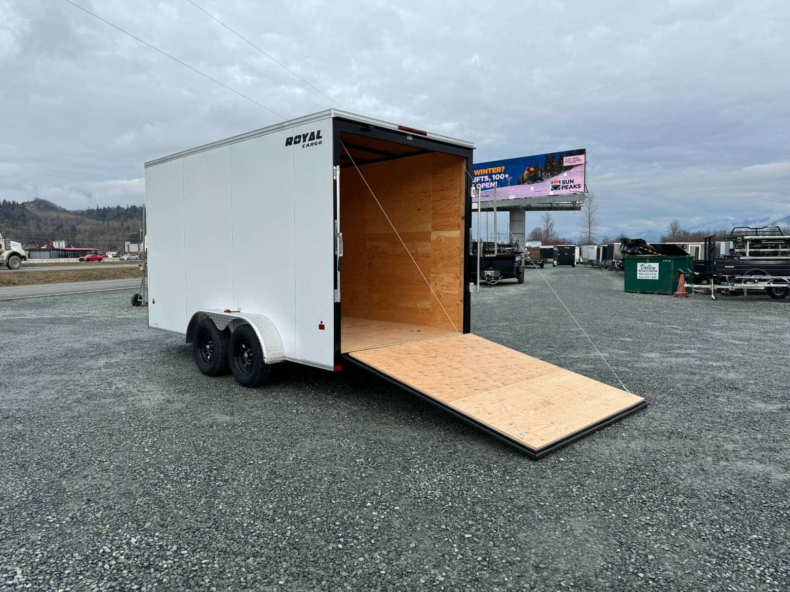 Photo of 2026 Royal 7x14 V Nose Cargo / Enclosed Trailer Extra Height Ramp Door White