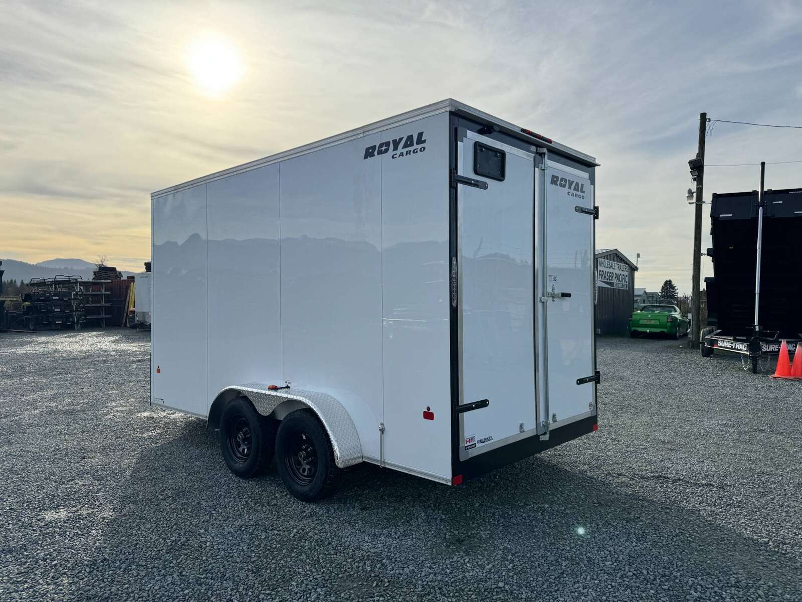 Photo of 2025 Royal Cargo 7X14 V Nose 7700LB GVW BARN DOORS WHITE Enclosed Trailer Extra Tall