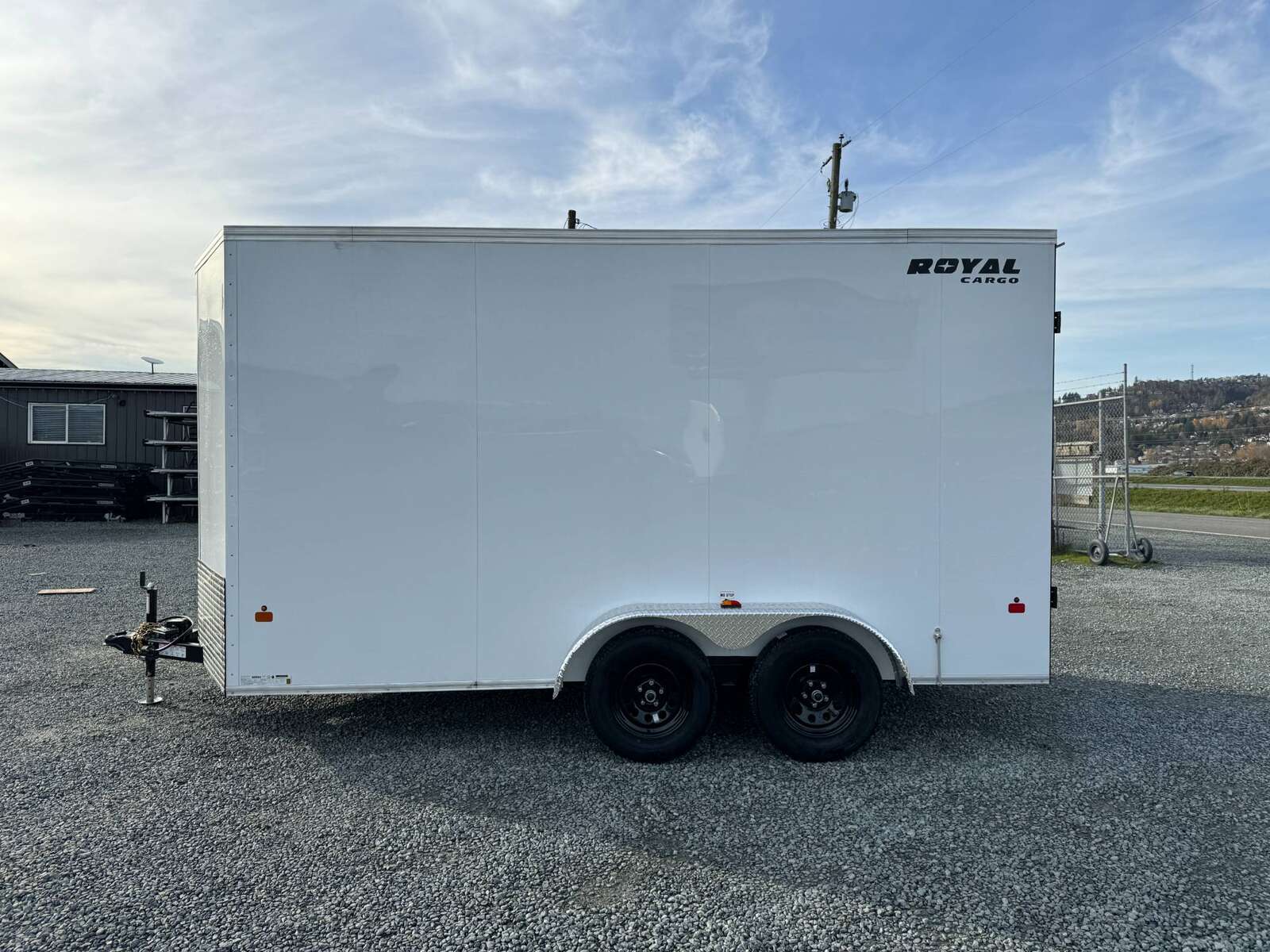 Photo of 2025 Royal Cargo 7X14 V Nose 7700LB GVW BARN DOORS WHITE Enclosed Trailer Extra Tall