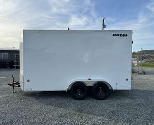 Thumbnail Photo of 2025 Royal Cargo 7X14 V Nose 7700LB GVW BARN DOORS WHITE Enclosed Trailer Extra Tall