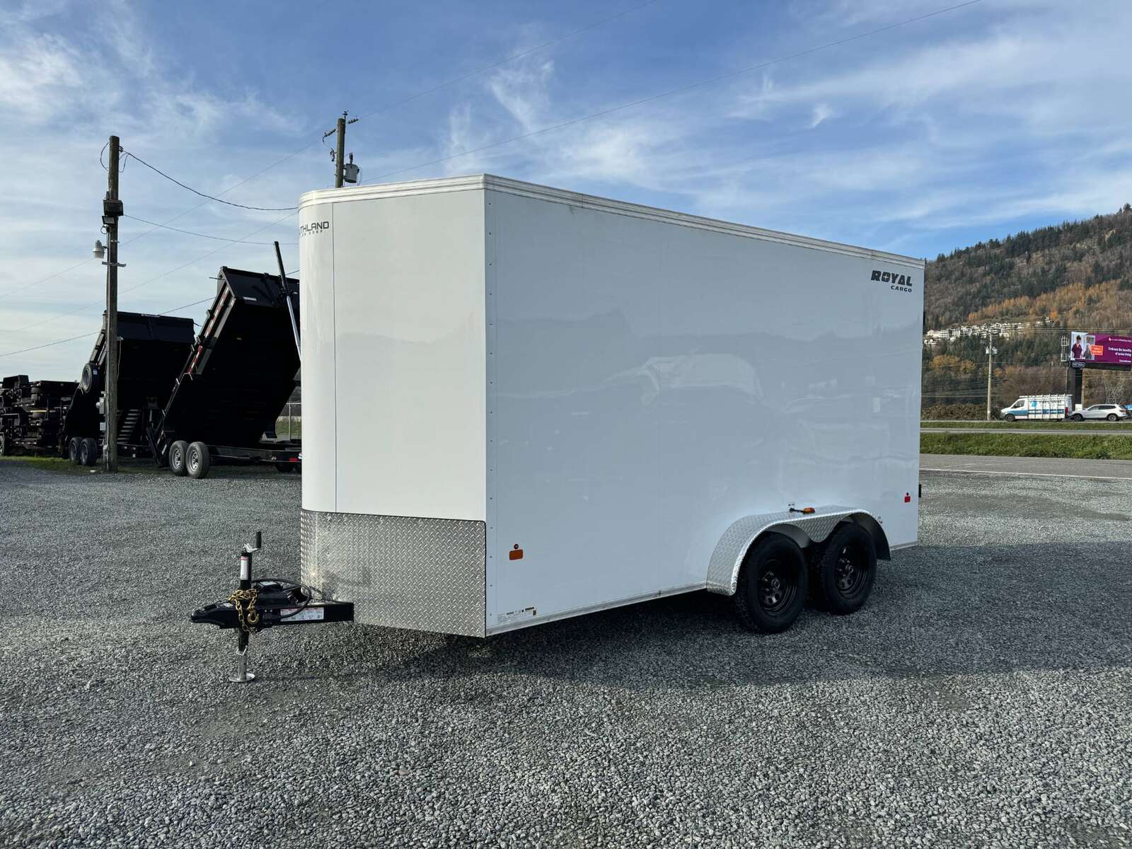 Photo of 2025 Royal Cargo 7X14 V Nose 7700LB GVW BARN DOORS WHITE Enclosed Trailer Extra Tall