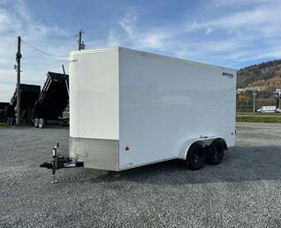 Thumbnail Photo of 2025 Royal Cargo 7X14 V Nose 7700LB GVW BARN DOORS WHITE Enclosed Trailer Extra Tall