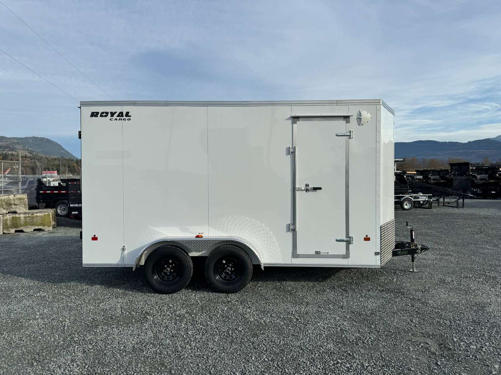 Photo of 2025 Royal Cargo 7X14 V Nose 7700LB GVW BARN DOORS WHITE Enclosed Trailer Extra Tall