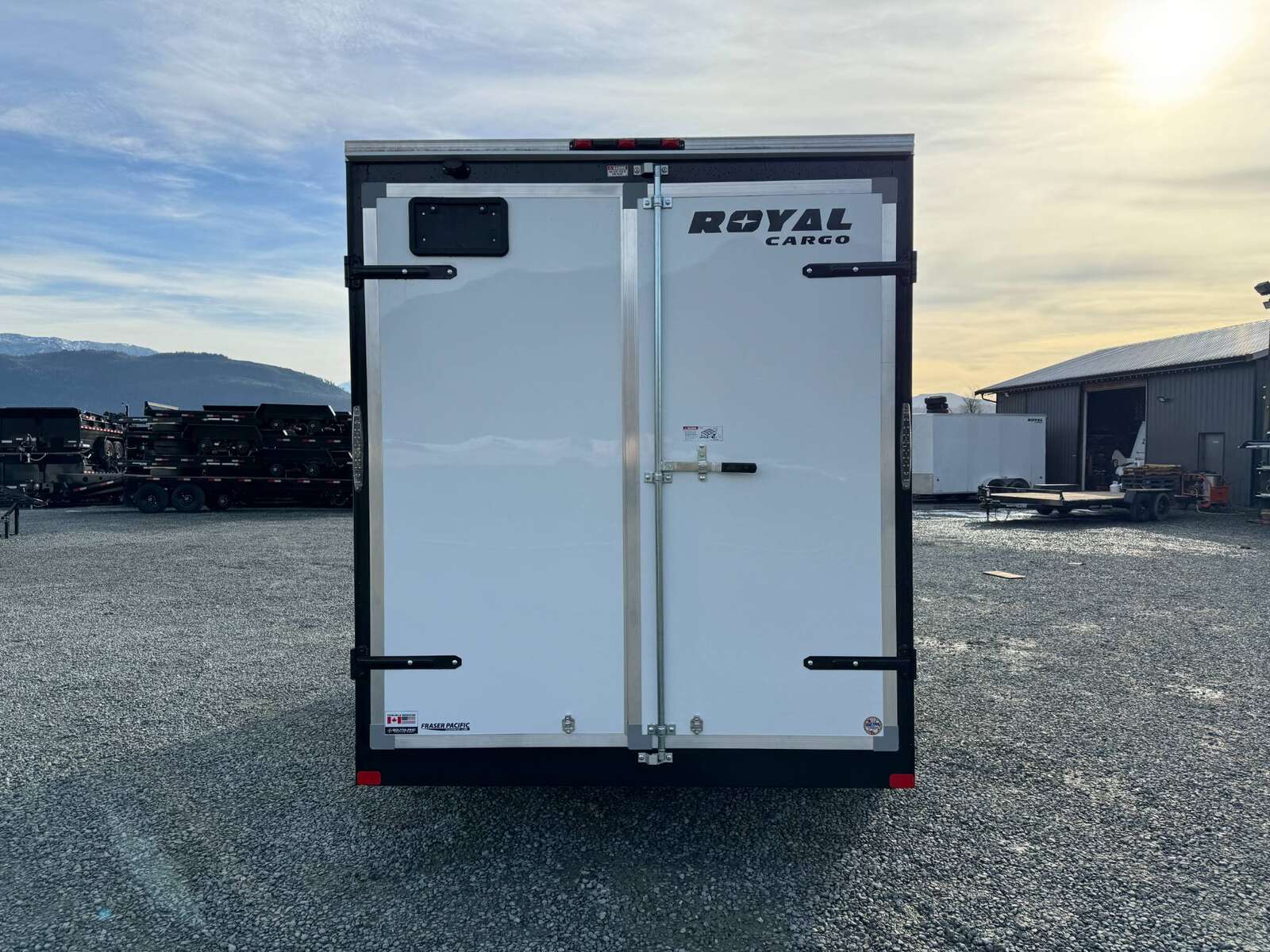 Photo of 2025 Royal Cargo 7X14 V Nose 7700LB GVW BARN DOORS WHITE Enclosed Trailer Extra Tall