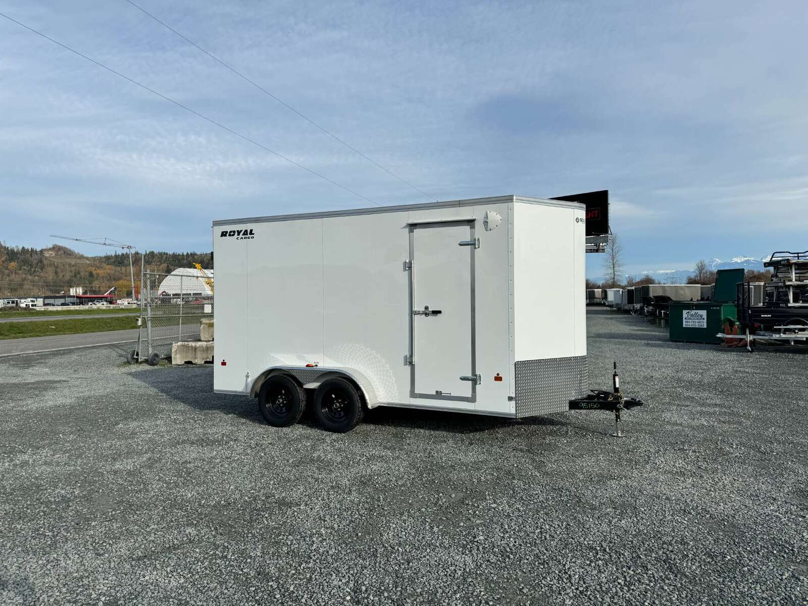 Photo of 2025 Royal Cargo 7X14 V Nose 7700LB GVW BARN DOORS WHITE Enclosed Trailer Extra Tall