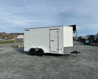 Thumbnail Photo of 2025 Royal Cargo 7X14 V Nose 7700LB GVW BARN DOORS WHITE Enclosed Trailer Extra Tall