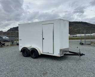 Thumbnail Photo of 2025 Mirage XE 6x12 V Nose Tandem Axle Cargo / Enclosed Trailer White Barn Doors Extra Height 7,000lb GVW