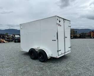 Thumbnail Photo of 2025 Mirage XE 6x12 V Nose Tandem Axle Cargo / Enclosed Trailer White Barn Doors Extra Height 7,000lb GVW