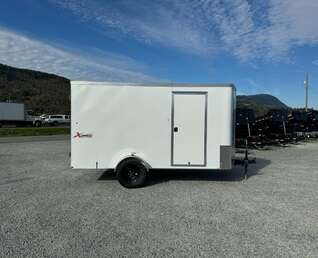 Thumbnail Photo of 2024 Mirage TRAX 6X12 V Nose Enclosed Cargo Trailer 2990GVW WHITE BARN DOOR