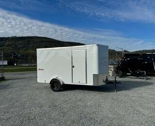 Thumbnail Photo of 2024 Mirage TRAX 6X12 V Nose Enclosed Cargo Trailer 2990GVW WHITE BARN DOOR