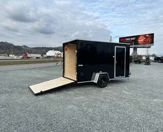 Thumbnail Photo of 2025 Mirage XE 6x12 V Nose Cargo / Enclosed Trailer Black Ramp Door Extra Height 2990lb GVW