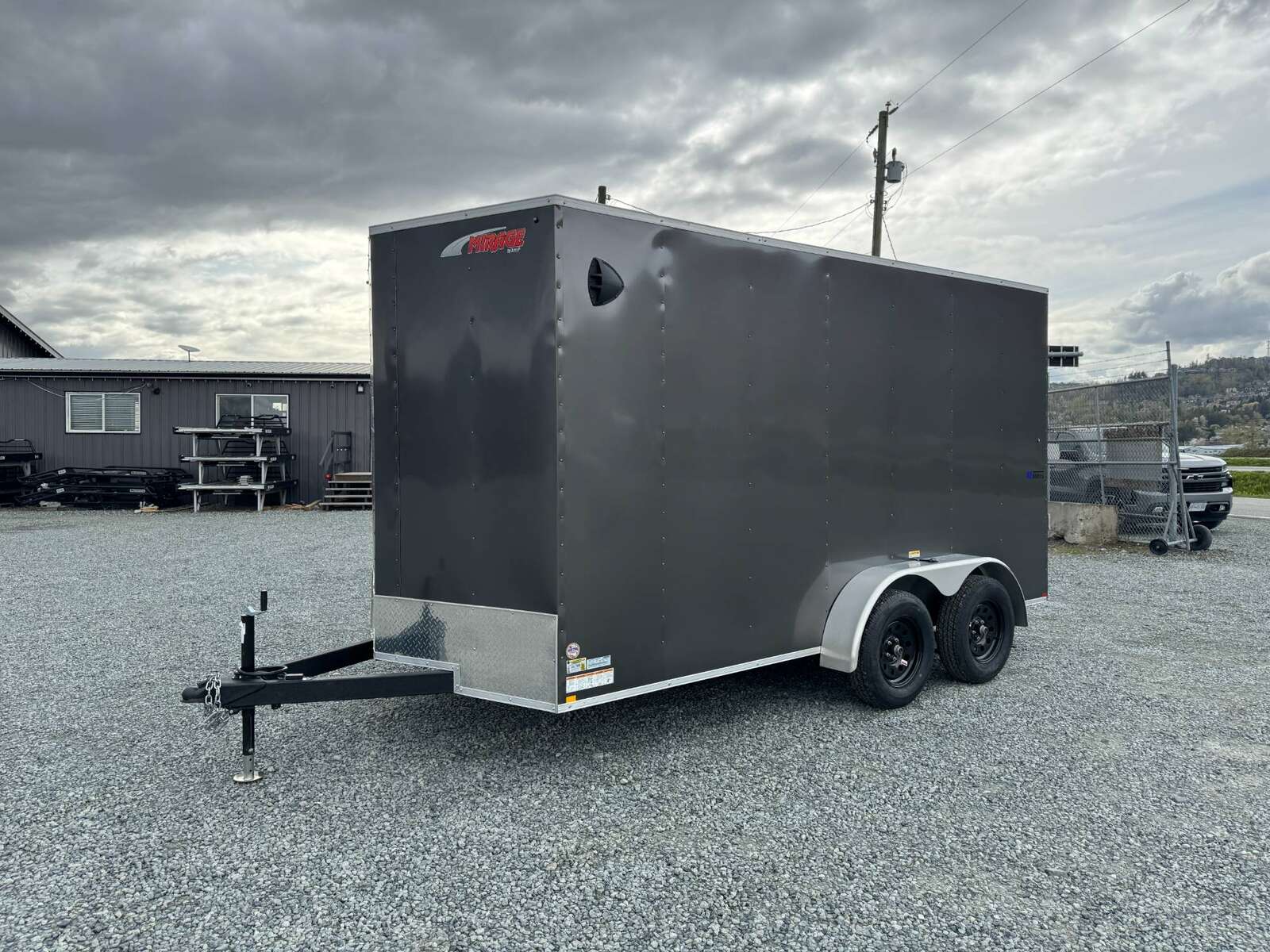 Photo of 2025 Mirage XE 7X14 V-Nose Ramp Door Cargo / Enclosed Trailer Extra Height Charcoal Grey 7000lb GVW