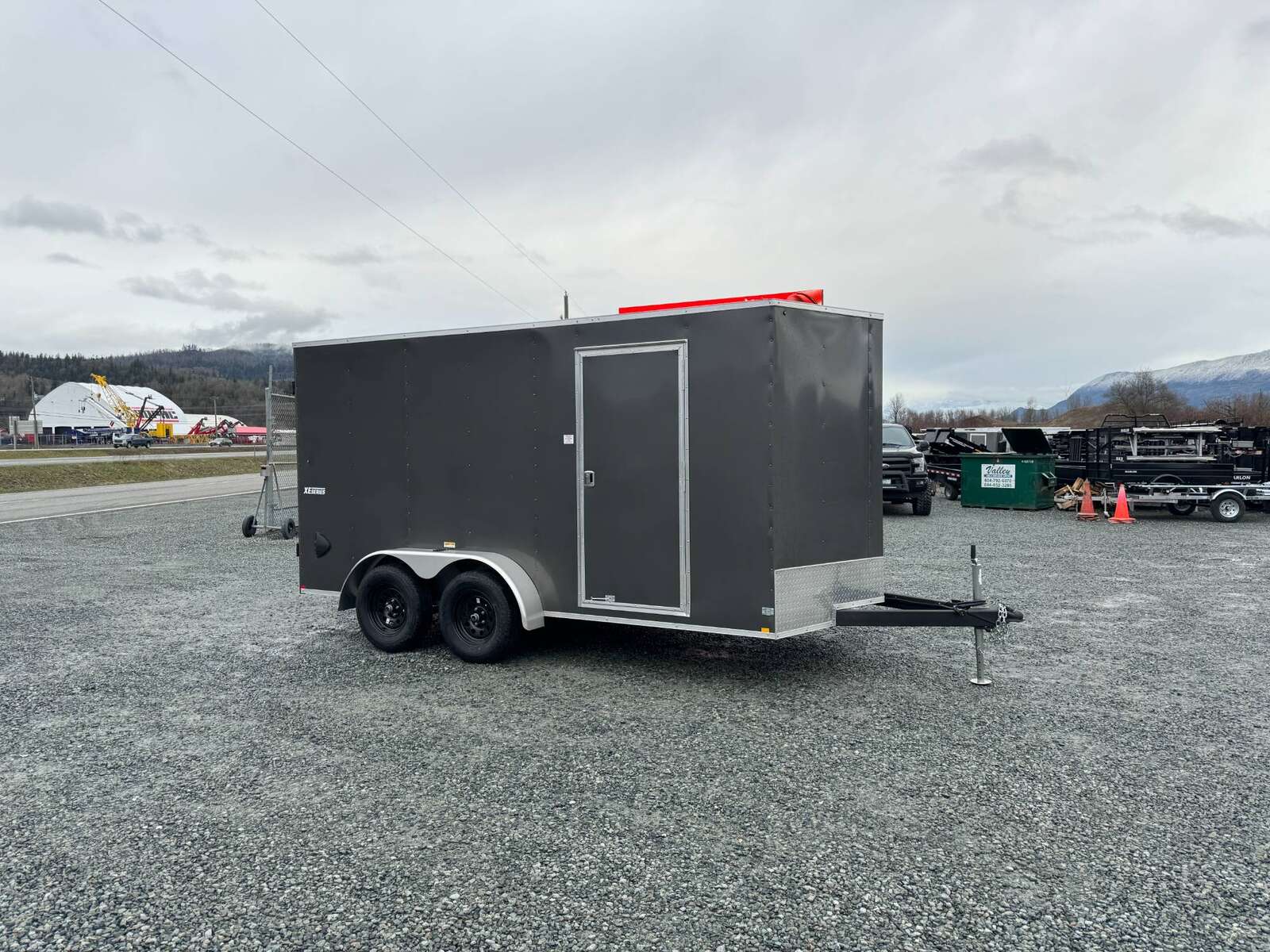 Photo of 2025 Mirage XE 7X14 V-Nose Ramp Door Cargo / Enclosed Trailer Extra Height Charcoal Grey 7000lb GVW